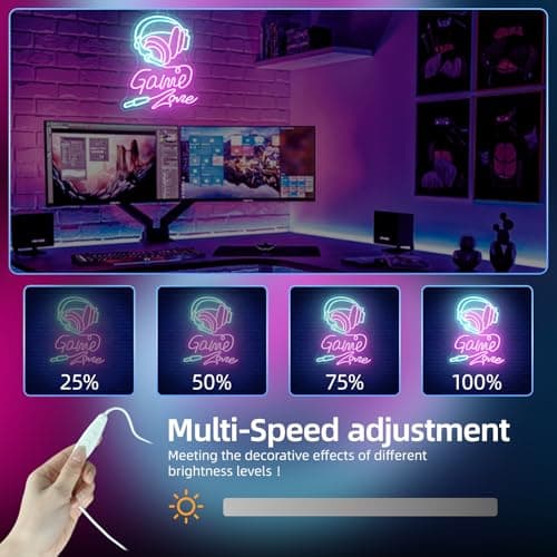 Gameneon Game Zone Neon Sign Gaming Neon Signs for Wall Decor Led Light Boys Bedroom Teen Man Cave Party Bar Playroom Gamer Light Up Sign for Decoration Gamer Lover Gifts - Thumbnail 6