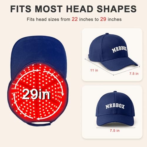Red Light Therapy for Hair Growth,528 Total Light Emitters,Full-Scalp Coverage,Laser Hair Growth Cap,Blue - Thumbnail 2