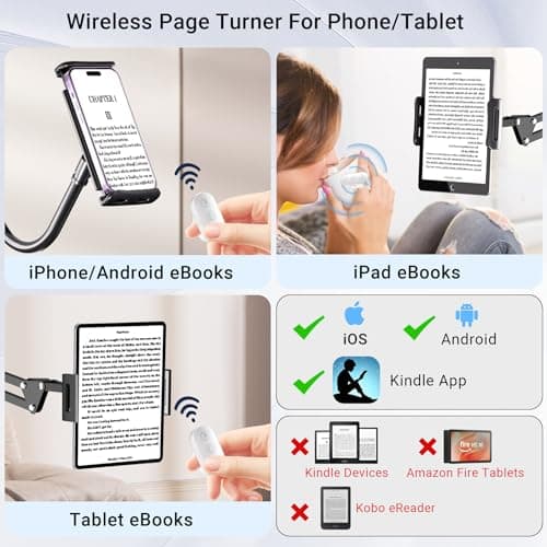 Scrolling Ring Remote for TikTok YouTube IG Shorts Video Landscape Portrait, Fingertip Wireless Scroller Page Turner Clicker for Kindle APP Compatible with iPhone iPad Android Phone Tablet (White) - Thumbnail 5