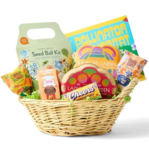 Modern Sprout Easter Basket - Eco-Friendly Prefilled Gift Basket for Plant Lovers - Perfect for Kids & Families, Ideal for Spring Gifting & Gardening Fun, Sustainable and Thoughtfully Curated - Large - Image 1