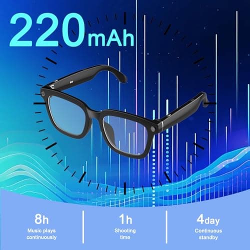 SZXWL Ai Smart Glasses with Camera, 8MP Anti-Shake Camera Glasses, Voice Assistant, Supports Photo/Video/Audio Recording, with AI Assistant/AI Translation/Bluetooth Calling (Anti-Blue Light Glasses) - Thumbnail 5