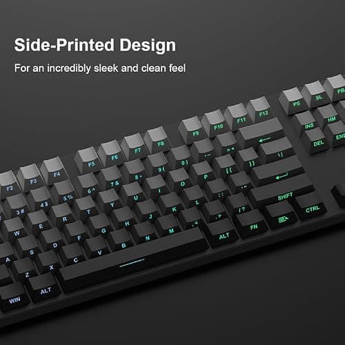 AKepopery PBT Keycaps Side Print Key Cap Set, Double Shot Shine Through Custom Keycaps, Cherry Profile 133 Keys for Mechanical Keyboards Gradient Blue (Gradient Gray) - Thumbnail 3