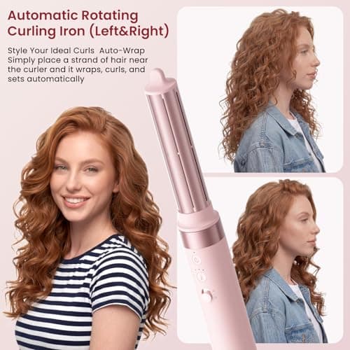 MESCOMB 6 in 1 Hot Air Styler Wrap, Professional Hair Styler with Thermal Round Brush for Blowouts, Fast Drying for Blow Dry, Curling, Volumizing, Straightening, Salon Results in Minutes (Light Pink) - Thumbnail 5