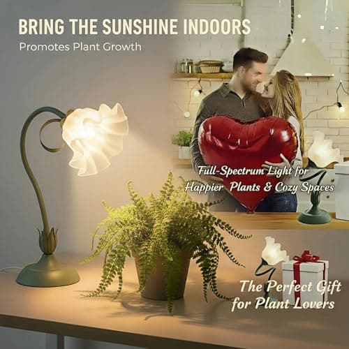 Table Top Grow Light for Indoor Plants – Decorative Desk Plant Light for Succulents Bonsai Cactus, Adjustable Desktop Grow Lights with Base, Cute Office Mini Grow Lamp - Thumbnail 2