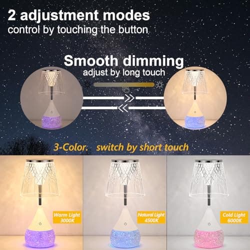 LKUA 7-Color Changing LED Night Light - Soothing Mood Lamp for Bedroom, Living Room & Office - Relaxing Flashing Glass Decoration Light ((Decorative Art)) - Thumbnail 5