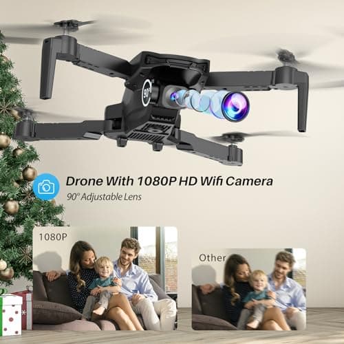 SIMREX Drone With Camera for Kids Beginner & Adults – Foldable RC Quadcopter with Altitude Hold, Optical Flow Positioning , Indoor Mini Drone with One Key Start, Headless Mode, 3D Flip, Gift for Boys & Girls & Teenagers - Thumbnail 2