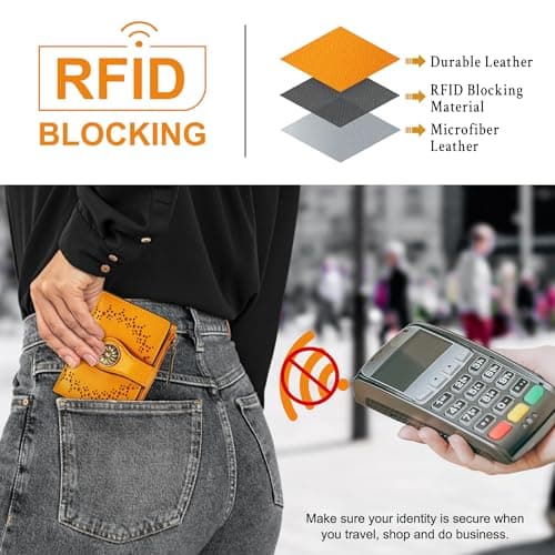 Tipmile Small Wallet for Women Bifold RFID Blocking Card Holder Leather Wallets with Zipper Coin Pocket - Thumbnail 3