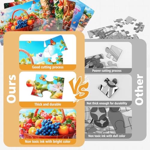 6 Pack 20 Large Piece Jigsaw Puzzles for Seniors with Dementia,Alzheimers Products for Elderly│Easy Memory Games, Cognitive Activities and Gifts for Patients in Nursing Homes(Landscape) - Thumbnail 5