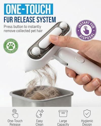 Spray Deshedding Brush for Cats & Dogs, 2-in-1 Mist Grooming Tool with Undercoat Removal, Anti-Static Pet Hair Remover, Gentle Stainless Steel Comb, No Flying Fur, Self Cleaning - Thumbnail 5