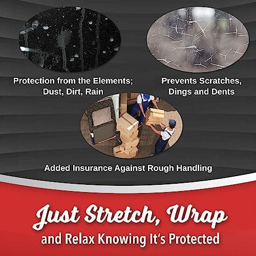 2 Pack Industrial Strength Mini Hand Stretch Wrap 5" 1000 Ft Roll 80 Gauge Thick, Shrink Wrap Roll for Moving Supplies, Furniture, Pallets, Plastic Wrap for Packing, Heavy Duty Stretch Film - Thumbnail 6