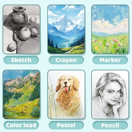 FLYING EAGLE Sketch Book, Square Hardcover Sketchbook for Kids, 8 x8, Blue - Thumbnail 6