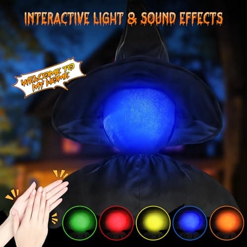Halloween Decorations Outdoor, 5 Pack 4.3 FT Light Up Holding Hands Witches - Thumbnail 3