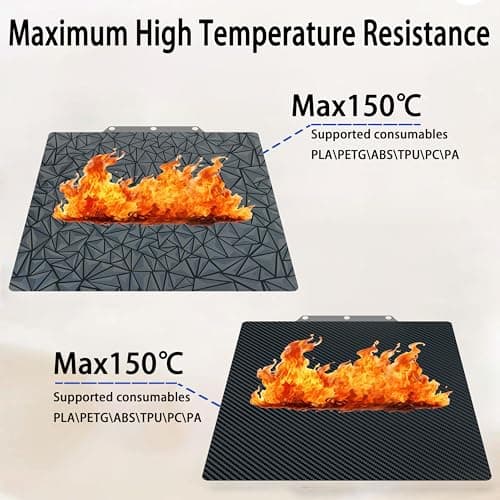 Build Plate for Adventurer 5M/5M Pro/AD5X 3D Printer, Double Sided Smooth PEO + PET Carbon Fiber Flexible Spring Steel Printing Bed 235x235mm for FLASHFORGE Adventurer 5M Plate 3D Printer - Thumbnail 3