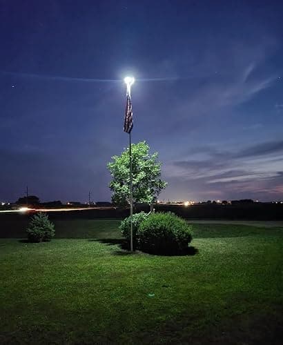 PPQ Solar Flagpole LED Light,New 136 LED Long Lifespan Flag Pole Light for 15-25 Ft Poles,Solar Powered Waterproof Lighting on Outdoor Pole Top,10 Hour Dusk to Dawn Auto On/Off - Thumbnail 4
