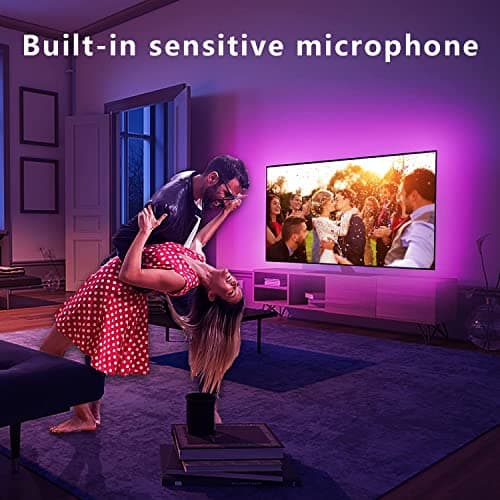 Dalattin LED Backlight, 16.4ft RGB USB Led Lights for 65-80 Inch TVs, Music Sync Bluetooth with Remote Control, Ambient Behind TV Led Lighting - Thumbnail 4