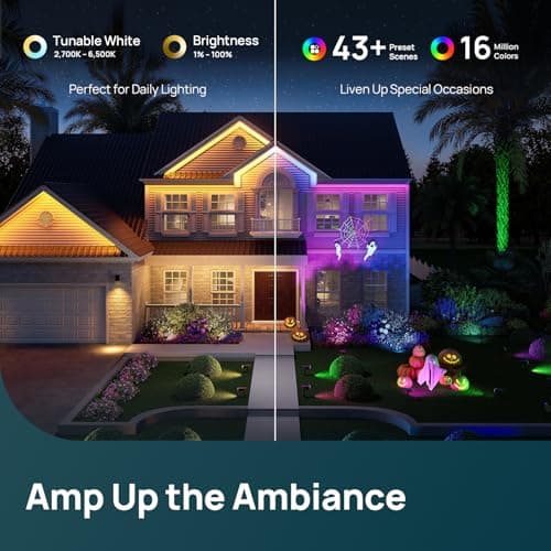 Linkind Smart Solar Spot Lights Outdoor SL5C, Solar Lights Outdoor Spotlight Cool/Warm White/Color Changing, APP/Voice Control IP67 Landscape Lighting for Yard, Garden, Pathway(2 Pack) - Thumbnail 6
