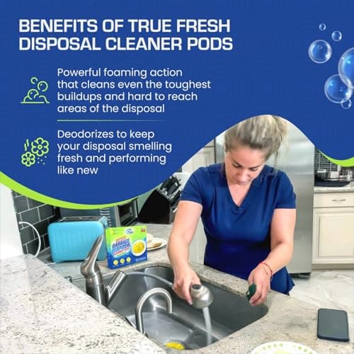 True Fresh Garbage Disposal Cleaner Powder Packets, Large 15g Drop-In Sink Packets, Deep Foaming Sink & Drain Cleaner for Grease & Residue, Disposal Cleaner and Deodorizer, Fresh Citrus Scent, 24 Pack - Thumbnail 6