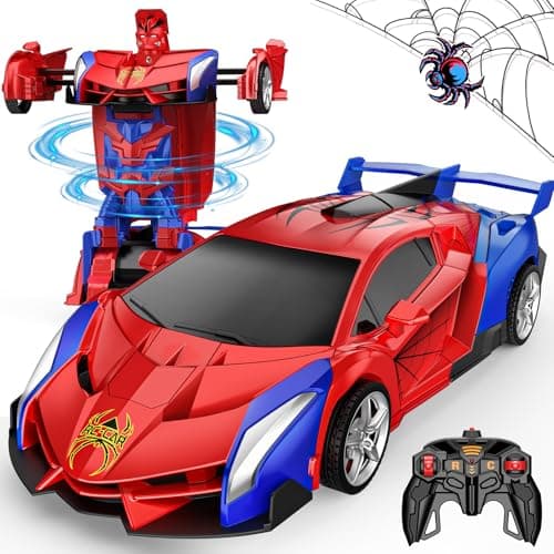 Transform Remote Control Car, RC Cars for 3-12 Year Old Boys Girls One-Button Deformation 2.4Ghz 1:18 Scale Transforming 360°Rotation Robot Toys Birthday Gifts Easter Basket Stuffers for Kids - Image 1