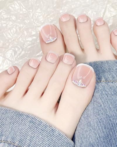 Molirex 48 Pcs Press On Nails with Toenails Almond Nails Press Ons in 12 Sizes, 2 Pack Nail Kit Nude - Thumbnail 5