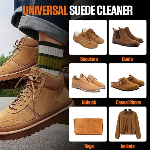 Nanoxa Suede Shoe Cleaner, No-Rinse Suede and Nubuck Cleaner Removes Dirt & Stains, Suede Shoe Cleaning Kit with Brush & Towel for Suede, Nubuck, Boots, Sneakers - Thumbnail 5