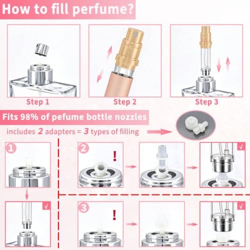 Boxicok 3Pcs 5ml Travel Perfume Atomizer Refillable, Mini Cologne Spray Bottle Empty, Perfume Spray Bottle, Fragrances Atomizer, Cologne Atomiser (Rose Gold - 3) - Thumbnail 4
