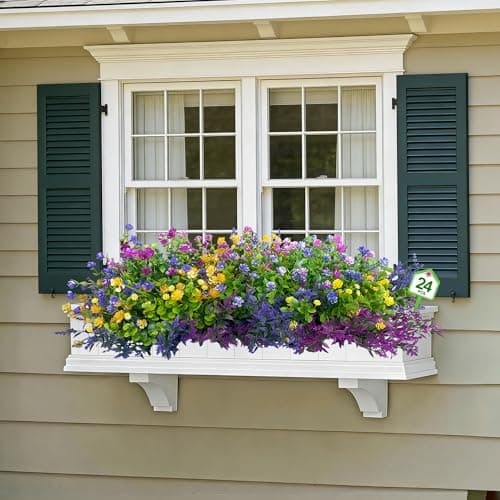 QSPEROV Artificial Flowers for Outdoors UV Resistant, 12 Bundles Realistic Faux Daisy Flowers with Bendable Stems for Planters Porch Garden Wedding Decor, Multi-Color 35cm - Thumbnail 5