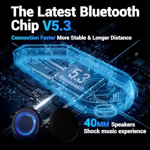 Helmet Bluetooth Headset with RGB Lights for Riders, Helmet Speakers with Dual Mics, Hands Free Calling/Music/IPX5/Noise Cancellation/Wake Up Siri/Multipoint Connection, Compatible with All Helmets - Thumbnail 6