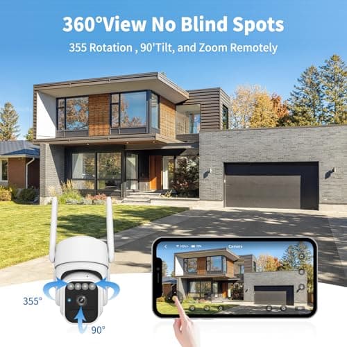 3-Link Solar Camera Outdoor Wireless, Wi-Fi Security Cameras for Home, 360° View, Two-Way Talk, Auto Tracking, Light Alarm, Color Night Vision - Thumbnail 3
