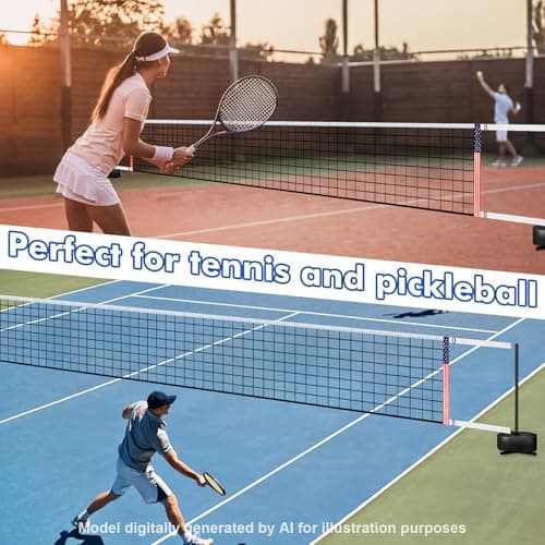 Portable Pool Volleyball Net System -4th of July Celebration Adjustable 16.5-26.5FT Length Net Includes 2 Water Volleyballs, Heavy-Duty Water-Filled Base Perfect for Pickleball, Tennis & Pool Games - Thumbnail 5