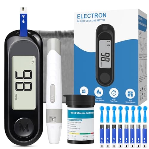 Blood Sugar Monitor,Glucose Monitor Kit with 50 Test Strips & 50 Lancets for Diabetes Testing, Blood Glucose Meter with Auto Eject, No Coding & Large LCD for Seniors