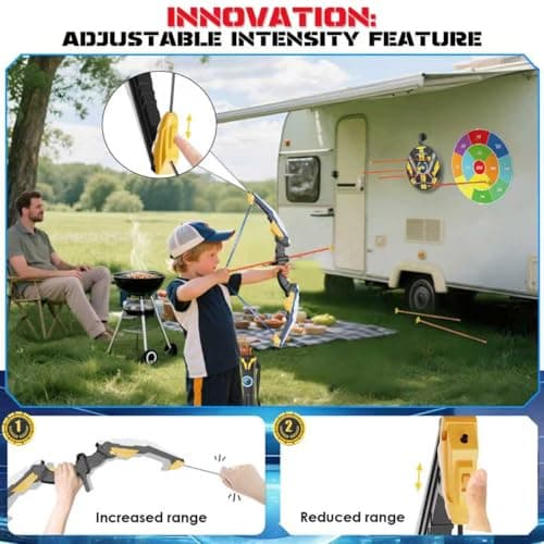Kids Bow and Arrow Set LED Light Up Archery Set with 10 Suction Cup Arrows, 2 Archery Targets Indoor Outdoor Games for Kids Ages 4-8 8-12 Birthday Gifts Toys for 5 6 7 8 9 10 11 12 Year Old Boys Girls - Thumbnail 2