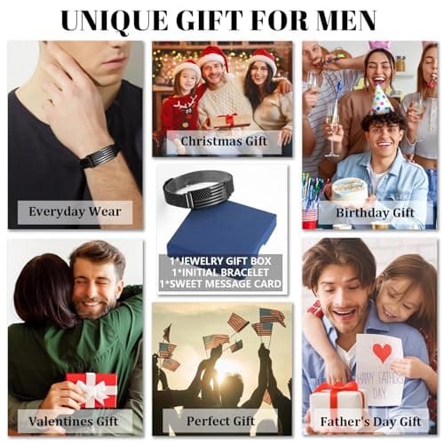 Miss Chipmunk American Flag Bracelet for Men Dad Son Brother Boyfriend Husband,Stainless Steel Bracelets Birthday Christmas Jewelry Gifts for Men Him(To My Dad from Son) - Thumbnail 6