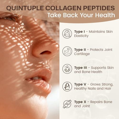 NATURE TARGET Chocolate Collagen Peptides Powder - Multi Collagen for Women with Vitamin C & Creatine, Supports Skin, Hair, Nails & Joint Health - Type I, II, III, V & X, Gluten Free, 35 Servings - Thumbnail 6