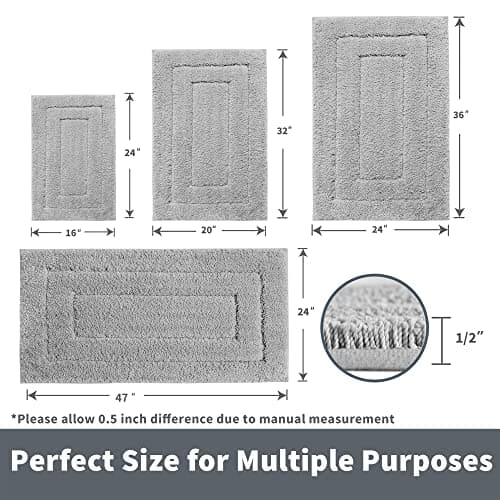 GRANNY SAYS Bathroom Rug Mat, Bath Mats for Bath Non-Slip, Super Soft and Water Absorbent, Extra Large Bath Rugs, Machine Wash Dry, Bath Rugs for Bathroom Floor, Tub and Shower, 24 x 48 - Thumbnail 2
