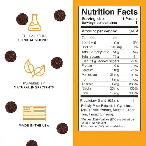 Toast! Before You Drink Gummies - Alcohol & Liver Support Supplement for Drinking & Better Morning - Recovery, Relief & Detox - L-Cysteine, Milk Thistle, Ginseng, Vitamins - Cherry Flavor - 10 Packs - Thumbnail 6