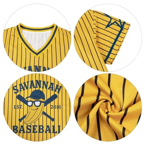 Baseball Banana Jersey Shirts for Women - Baseball Savannahv T-Shirts Funny Game Day Fan Clothes Tops - Thumbnail 6