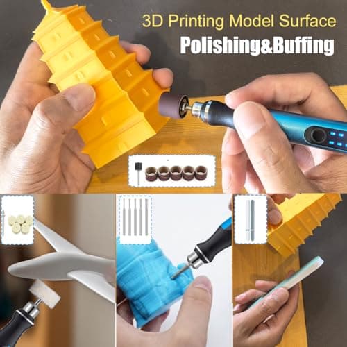 3D Printing Tools Kit,3D Printer Accessories, 3-Speed USB Rotary Tool with Bits & Deburring Tool for 3D Printing Burr, 3D Printer Model,Resin Model Engraving, Drilling, Carving, Polishing - Thumbnail 6