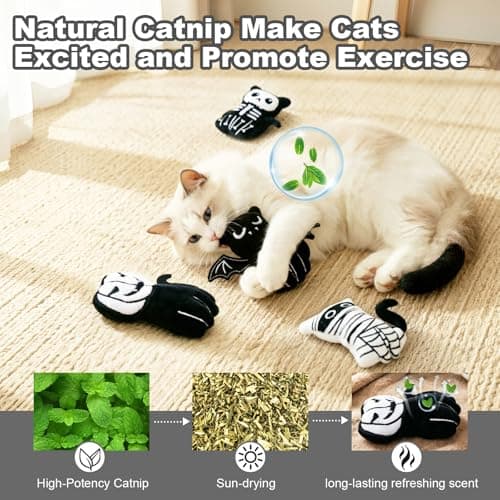 Retro Shaw Catnip Toys, 4 Pack, Fun Cat Toys with Crinkle Sound Inside, Ideal Interactive Kitten Toys for Indoor Cat Nip Kitty Kicker Pet Toy, 3.7Inches - Thumbnail 4