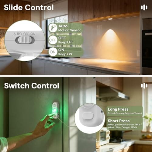 L LOHAS LED Rechargeable Motion Sensor Under Cabinet Lighting, 6-Pack - Thumbnail 5