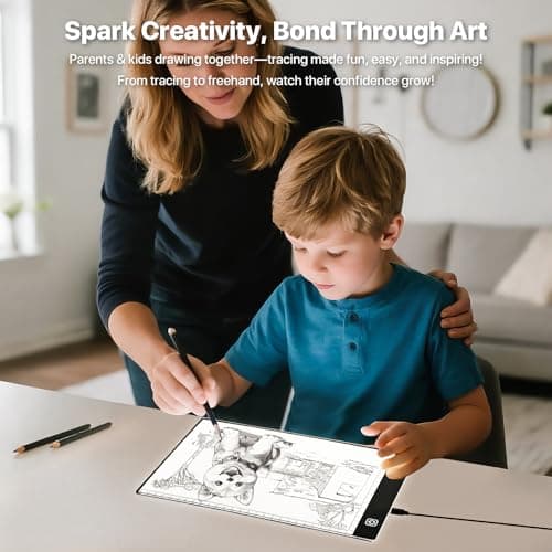 A4 LED Light Box for Tracing and Drawing - Ultra Thin Adjustable Light Table, USB Trace Light UP Pad Screen, Small Copy Board Tracer for Kids Artists, Sketching, Stenciling, and Art Crafting. - Thumbnail 2