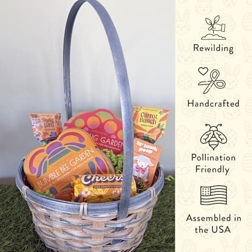 Modern Sprout Easter Basket - Eco-Friendly Prefilled Gift Basket for Plant Lovers - Perfect for Kids & Families, Ideal for Spring Gifting & Gardening Fun, Sustainable and Thoughtfully Curated - Medium - Thumbnail 4