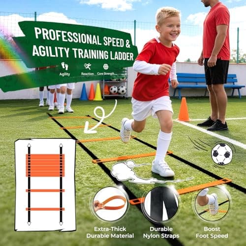 Kids Soccer Goal Set for Backyard – 4x3FT Portable Soccer Nets (Set of 2) with Ball, Scoreboard, Agility Ladder, Cones & Target Nets – Indoor Outdoor Soccer Training Equipment for Kids, Boys & Girls - Thumbnail 5