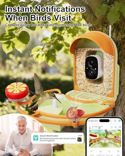 Bird Feeder with Camera, 2K HD Birds Camera with Solar Water Fountain, Smart BirdCamera with APP Control, Night Vision, Motion Detection Alerts, IP66 Birdfeeder for Backyard Garden - Thumbnail 3
