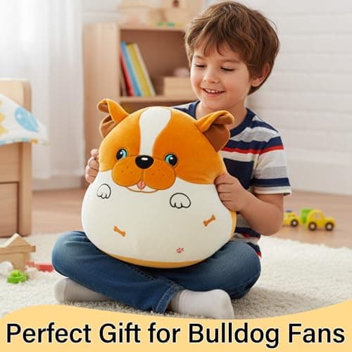 Bulldog Stuffed Animal Body Pillow - 14 Inch Large Dog Stuffed Animal Body Pillow for Adult Kids Bulldog Loved Decorative Animal Pillow Giant Pet Puppy Plush Cushion Hugging Pillow for Sofa Bed - Thumbnail 6
