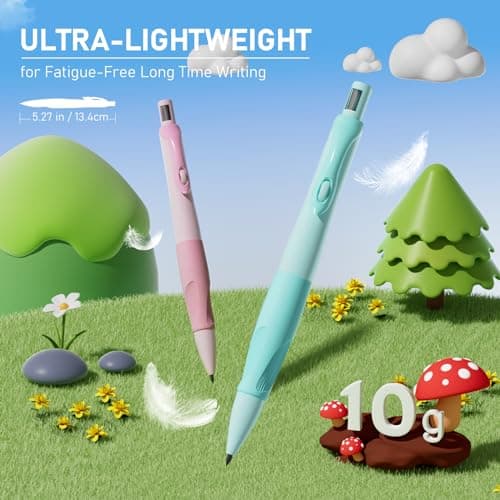 Four Candies 2.0MM Handwriting Pencils for Kids with Comfort Ergonomic Grip, 4PCS Cute Mechanical Pencils with 44PCS Lead Refills, 2PCS Sharpeners/Erasers, Aesthetic School Supplies for Kids Writing - Thumbnail 4