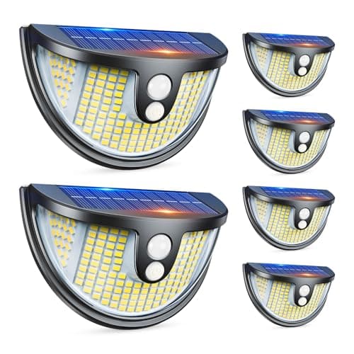 Solar Motion Sensor Lights Outdoor, 151 LED Super Bright Solar Lights 270° Angle,Wireless Security Wall Light with 2 Lighting Modes, IP65 Waterproof Solar Powered Fence Lights for Patio,Yard,Walkway