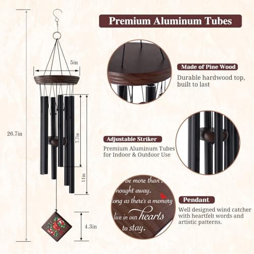 ASTARIN Wind Chimes for Outside,Memorial Wind Chimes Sympathy Wind Chimes for Loss of Loved One Cardinal Memorial Wind Chime Bereavement Condolence Gifts for Loss of Mother Father Husband - Thumbnail 3