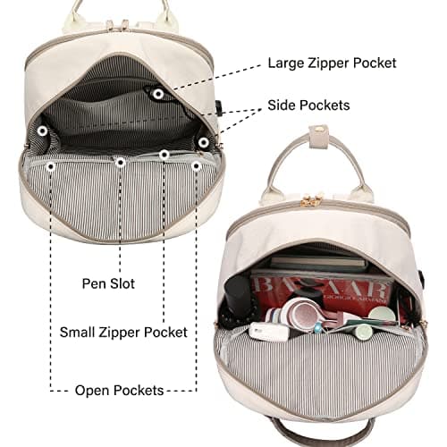 LOVEVOOK Laptop Backpack for Women 15.6 Inch Laptop Bag with USB Port, Fashion Waterproof Backpacks Teacher Nurse Stylish Travel Bags Vintage Daypacks Bookbag for College School Work - Thumbnail 4