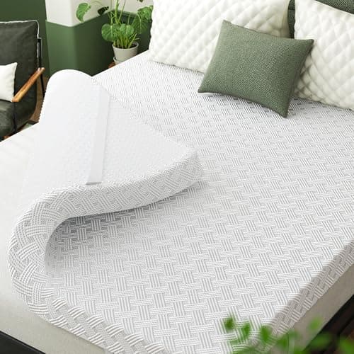 Qocismile Twin Mattress Topper,Gel Memory Foam Mattress Topper 3 inch Twin Size Bed Topper,High Density Mattress Pad,Bamboo Rayon Soft Cover Removable,Non-Slip Double Zipper,Elastic Straps Fits 21"