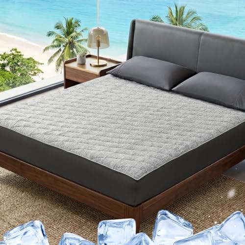 Cozy Bliss Leakproof Cooling Mattress Protector Twin XL, Q-Max 0.45 Soft Noiseless Breathable Mattress Topper Cover, with Deep Pocket Fits 8–18 Inches for Summer Bed Hot Sleepers, Grey - Image 1